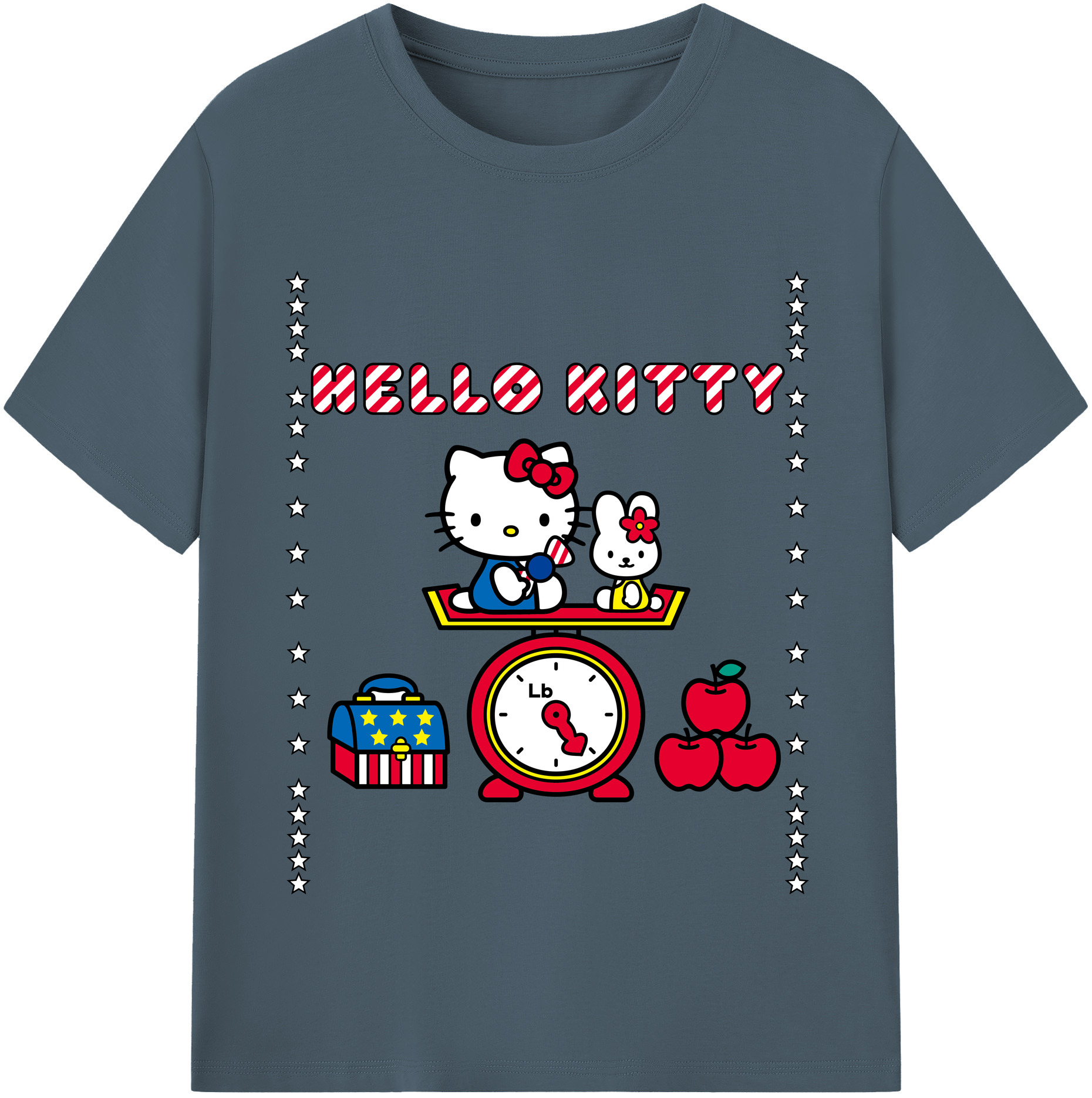 （画像用） Hello Kitty ハローキティ 綿100％半袖Tシャツ（フロントプリント）